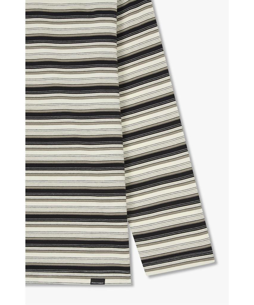 STUDIO TOMBOY [Men] Striped Long Sleeve T-Shirt _Black_91M6322811