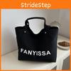 Minimalist Tote Everyday Bag For Women In Black And White With Stylish Design Letter