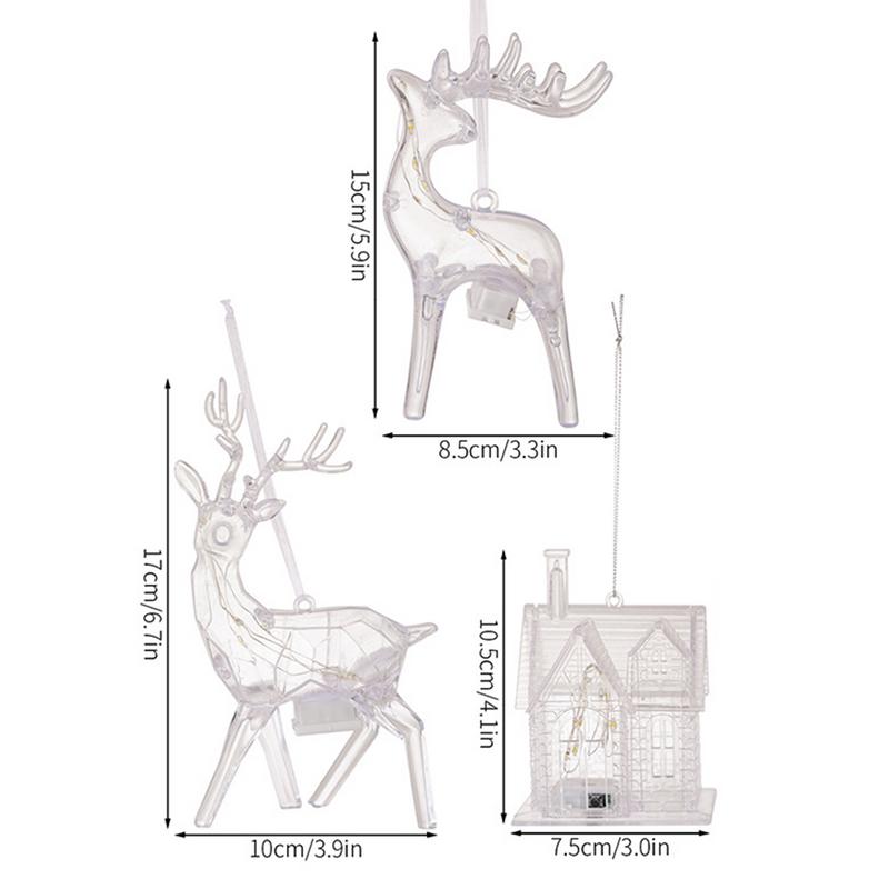 2025 новые Рождественские украшения в виде оленей Акриловые украшения в виде оленей для стола Освещаемые украшения для рождественской елки Домашний декор Сувенир