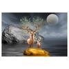 Modern Decoration Canvas Painting Deer And Stone Wall Art Pictures For Living Room Lucky Entrance Posters And Prints Home Decor