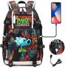 Double Shooter Plant USB Teen Student Backpack Unisex Casual Travel Rucksack