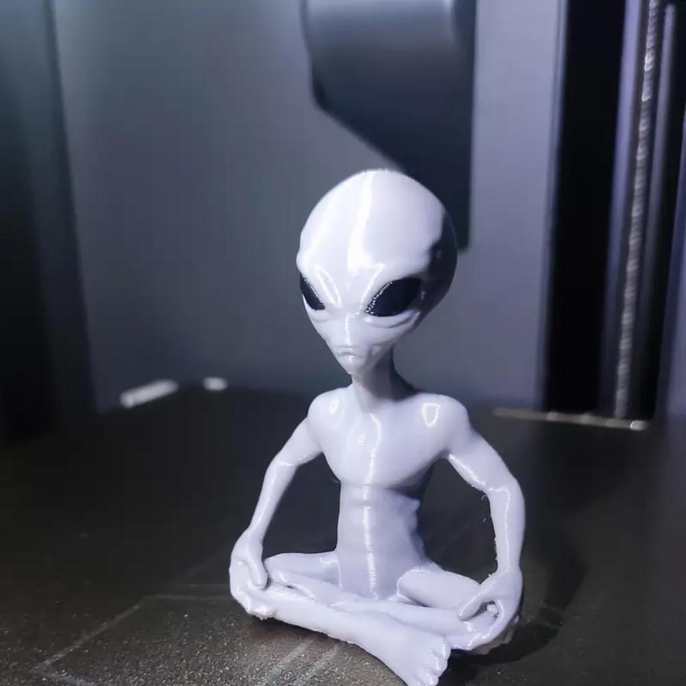Статуя Медитирующего Инопланетянина, 3D-печатное украшение для йоги и медитации, Декор для Хэллоуина, Комнатное пространство, Забавное украшение для снятия стресса