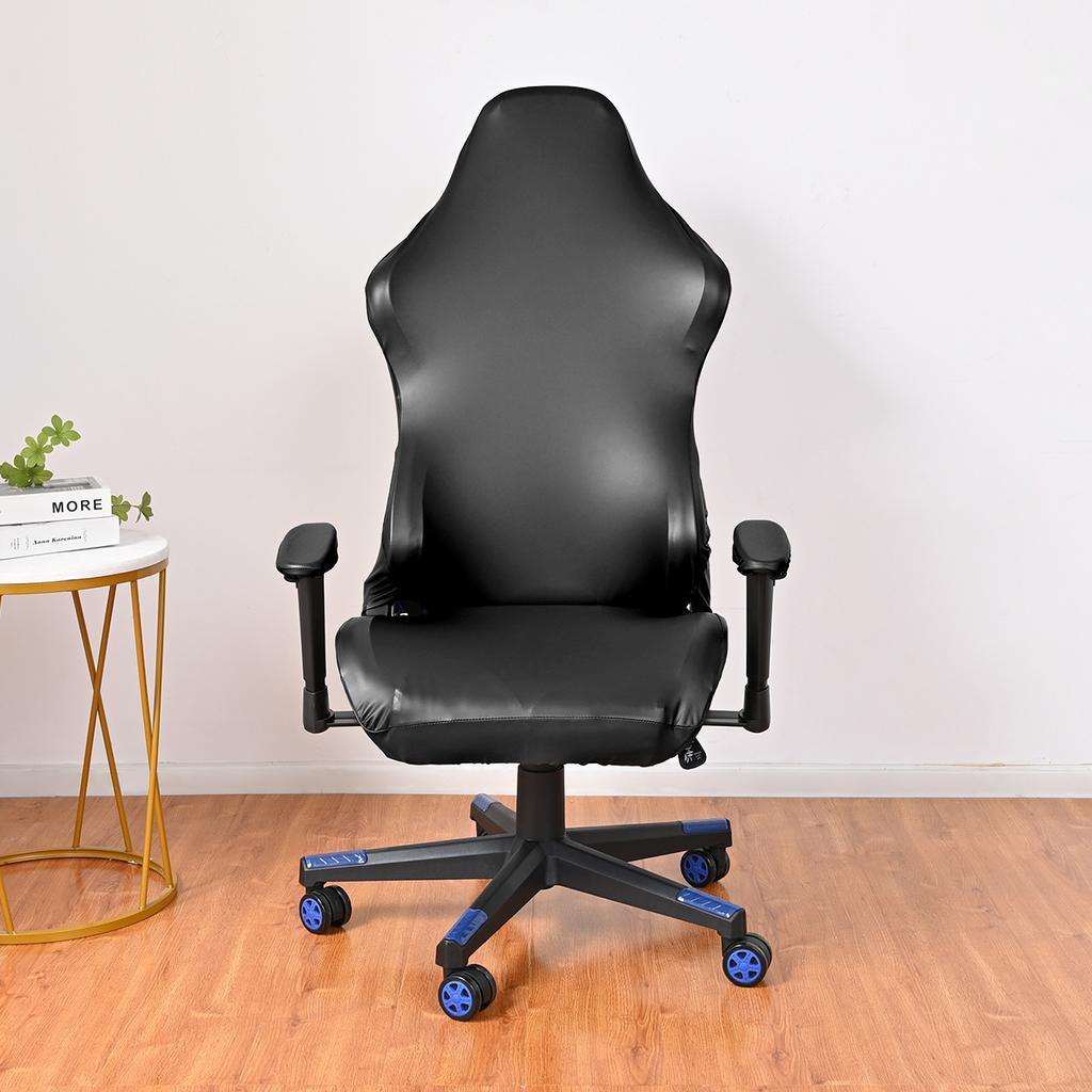 Waterproof PU Leather Slip Covers Game Chair Cover Office Elastic Chair Monochrome Armchair Cover Computer Chair Learning Game Room