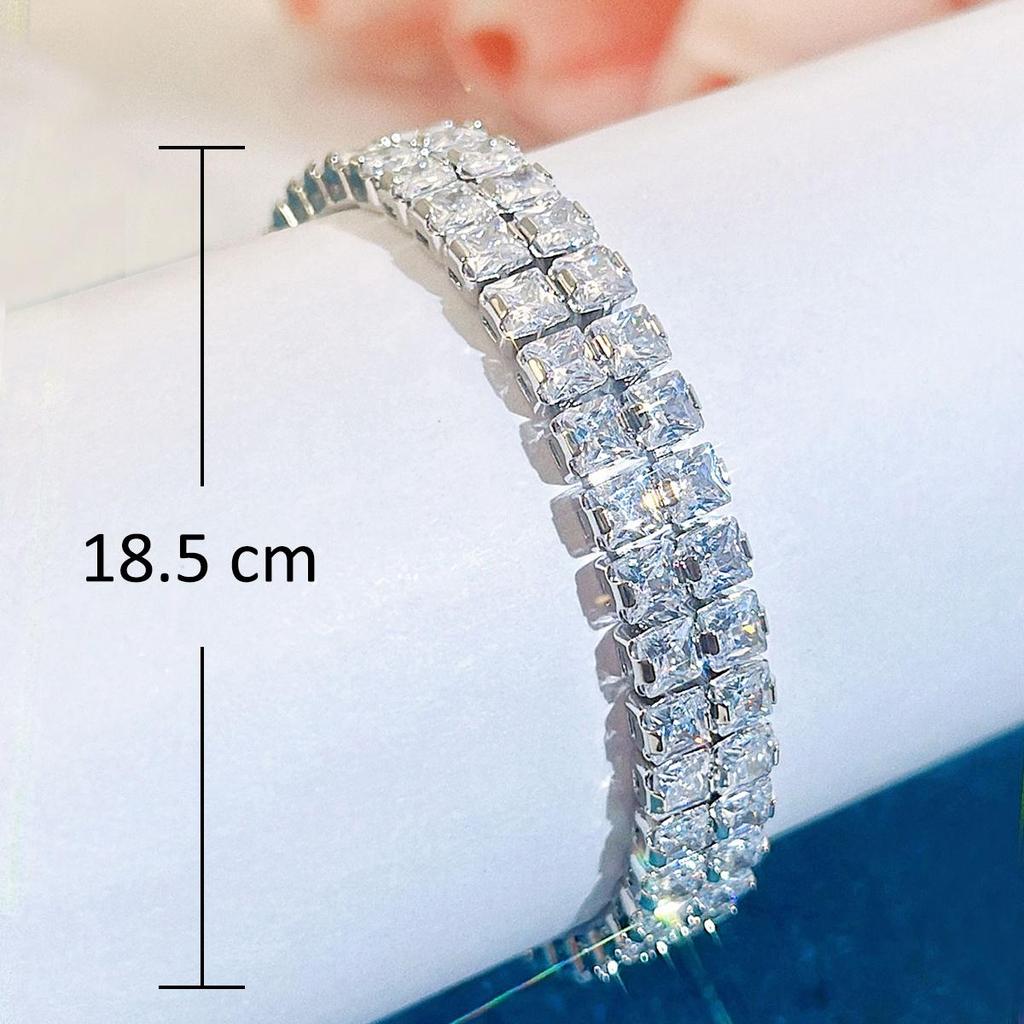 Ювелирные изделия ручной работы высшего качества CMM, квадратный цирконий, серебристый, золотой, свадебный браслет, широкий браслет для женщин