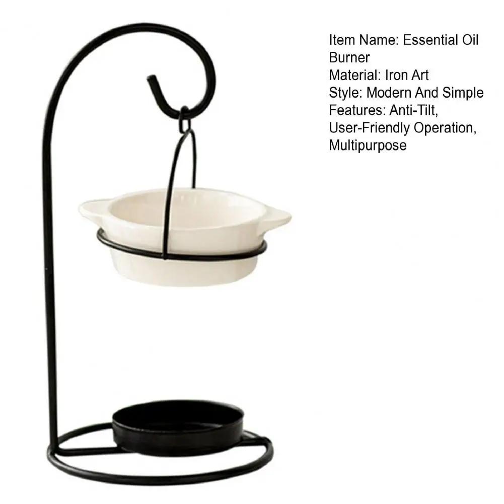 Керамическая аромалампа для эфирных масел Diffuser Oil Burner с железным подсвечником для чайной свечи Ароматический диффузор для эфирных масел