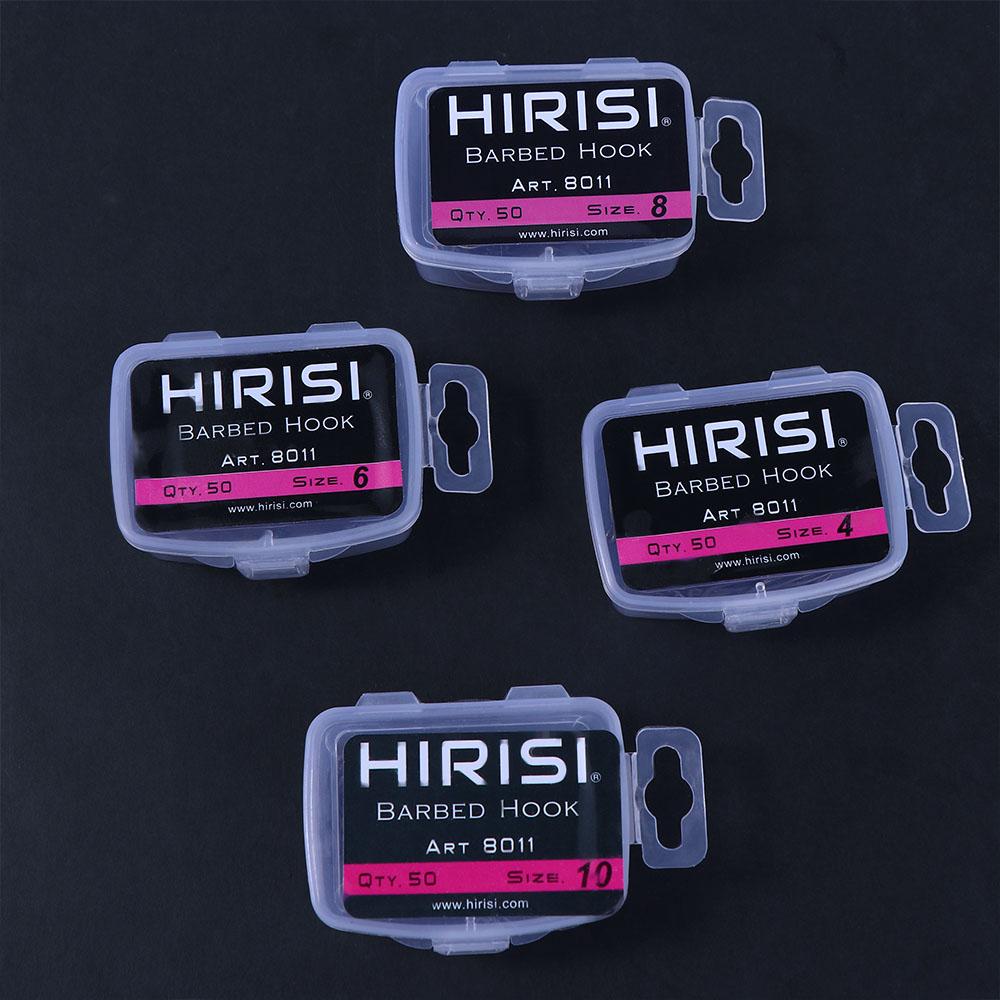 50pcs/pack 8011 Coating High Carbon Fishing Hooks Barbed Hooks Stainless Steel Carp Fishing