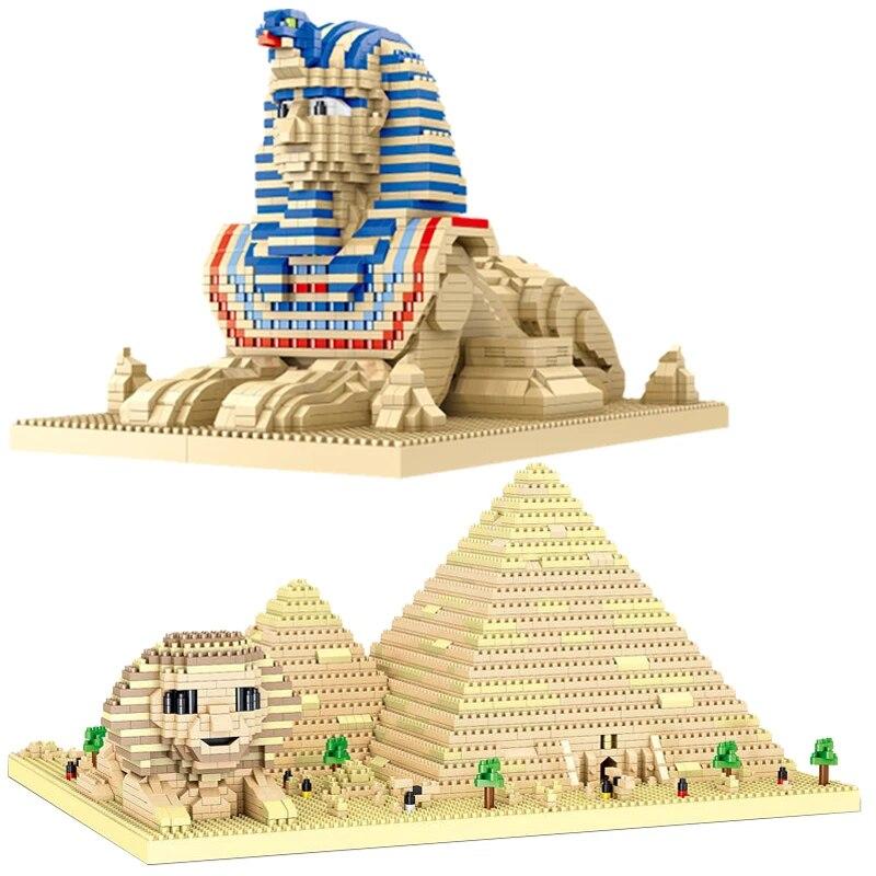 Мировая архитектура, мини-строительные блоки, египетская пирамида, модель Сфинкса, сделай сам, микро-бриллиантовые кирпичи, игрушка для детей, подарки