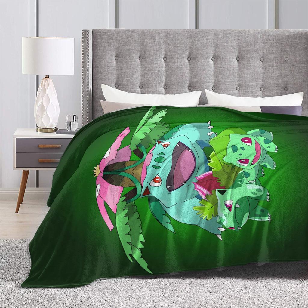 Bulbasaur Bloom Manga Blanket Quality Warm Bedding Throws Winter Students Couch Chair Sofa Bed Fashion Bedspread
