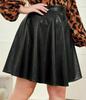 Кожа Натуральная Овечья Женская Юбка Черная Ручная Работа Стильная Расклешенная Модная