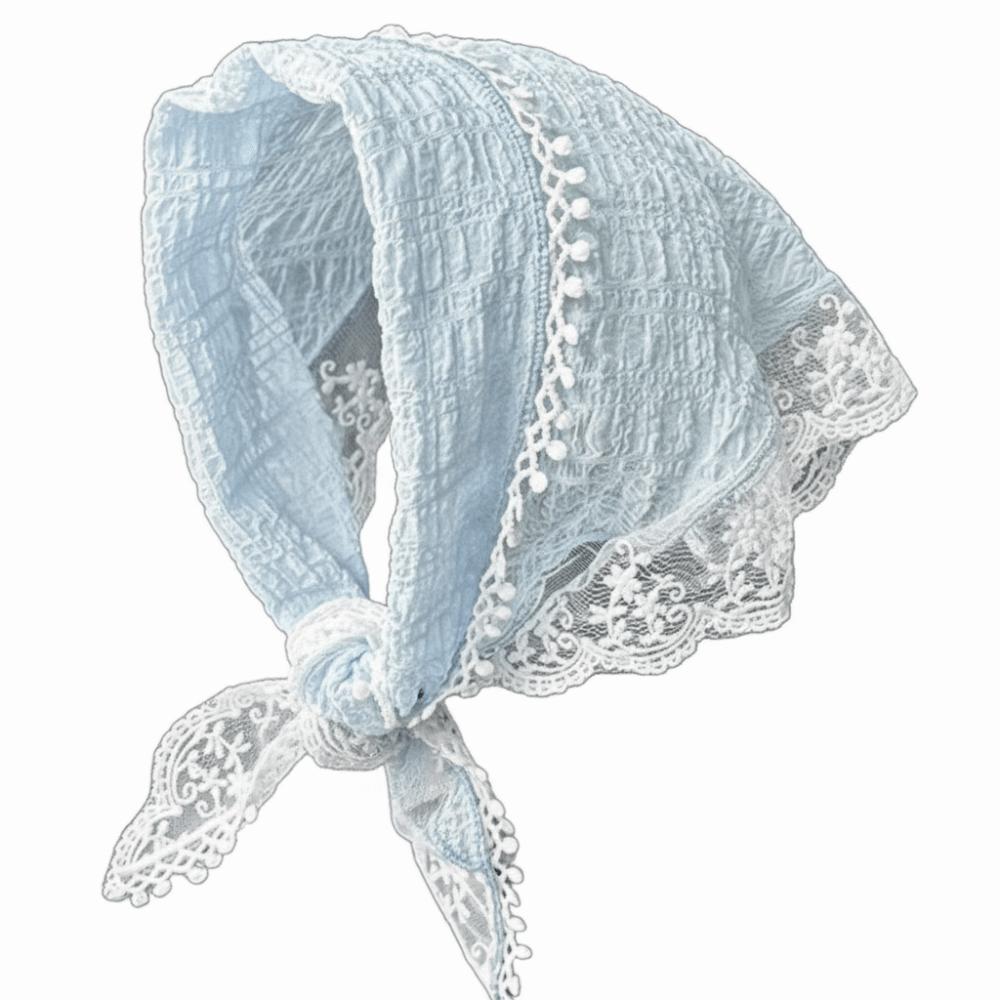 Vintage Lace Scarf Headband Colorful Pastoral Style French-style Hair Scarf Exquisite Korean Style Triangle Headscarf