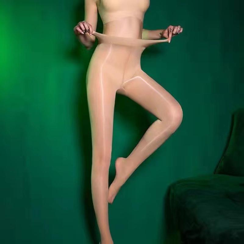 Сексуальные женские чулки, блестящее женское белье, эластичные ультратонкие блестящие колготки, клубная одежда, женские блестящие колготки, одежда