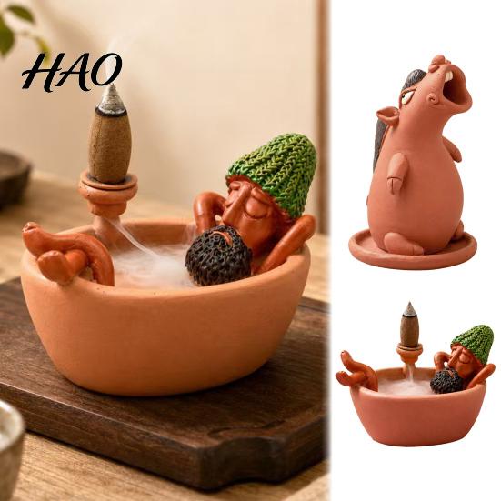 Yoga Room Incense Holder Bathing Men Backflow Holder, Resin Cartoon Horse Burner, Burner Desktop Decoration for Meditation Home Office Relaxing