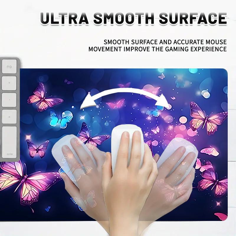 1Pc Butterflies Night Sky Gaming Mouse Pad Keyboard Desk Mat Non-slip Rubber Lock Edge Waterproof Computer Mousepad for Office Home Decor K1752
