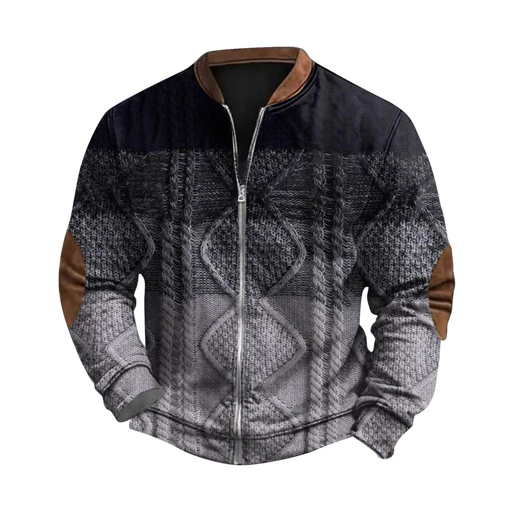 Мужская повседневная толстовка в стиле ретро с градиентным принтом