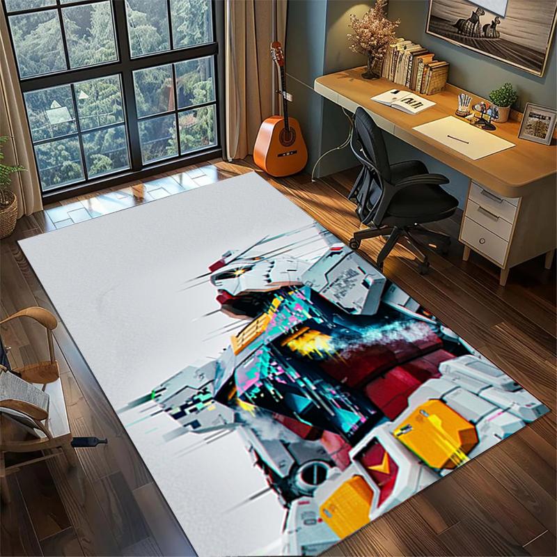Bedroom Decor Gundam Large Area Non Slip Washable Rug Gamer Room Floor Mat