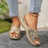 Новая женская обувь Женские ортопедические сандалии С открытым носком Ретро танкетка Повседневные шлепанцы на плоской подошве Противоскользящая толстая подошва Zapatos Mujer
