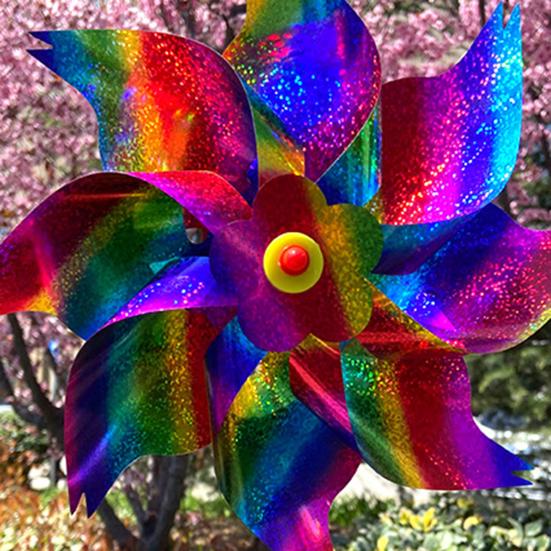 5 шт., блестящие светоотражающие вертушки для домашних животных, отпугиватель птиц, блестящая вертушка, ветряная мельница для сада