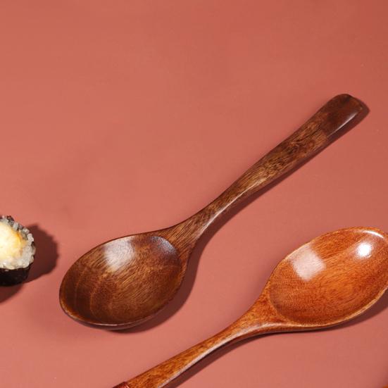 Удобная легкая прочная однотонная тонкая работа прочная деревянная ложка для ресторана деревянная ложка