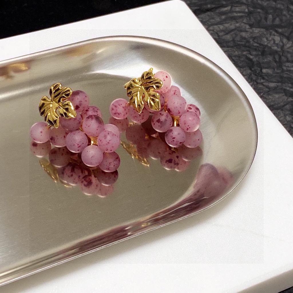 Очень большие серьги в форме фиолетового винограда, изысканное и милое девичье сердце, уникальный дизайн, фотография, повседневная одежда, необходимый новый стиль