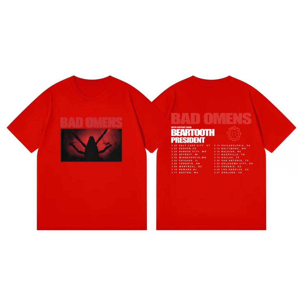 Bad Omens Tour 2026 Merch Tshirts Men Women Clothing Fashion Rock Tshirt Summer Casual Loose Short Sleeve Tshirts Streetwear