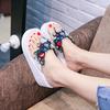 Fashion Ladies' New Slippers for Beach Vacations Outer Wear Sandals All-match Mid-heel with Slope with Casual Stretch Cloth Sandals