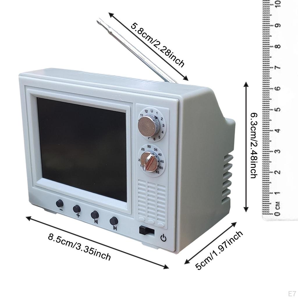Dollhouse TV Mini Television Set 1/12 Miniature Furniture Can Play Video Gift Tiny