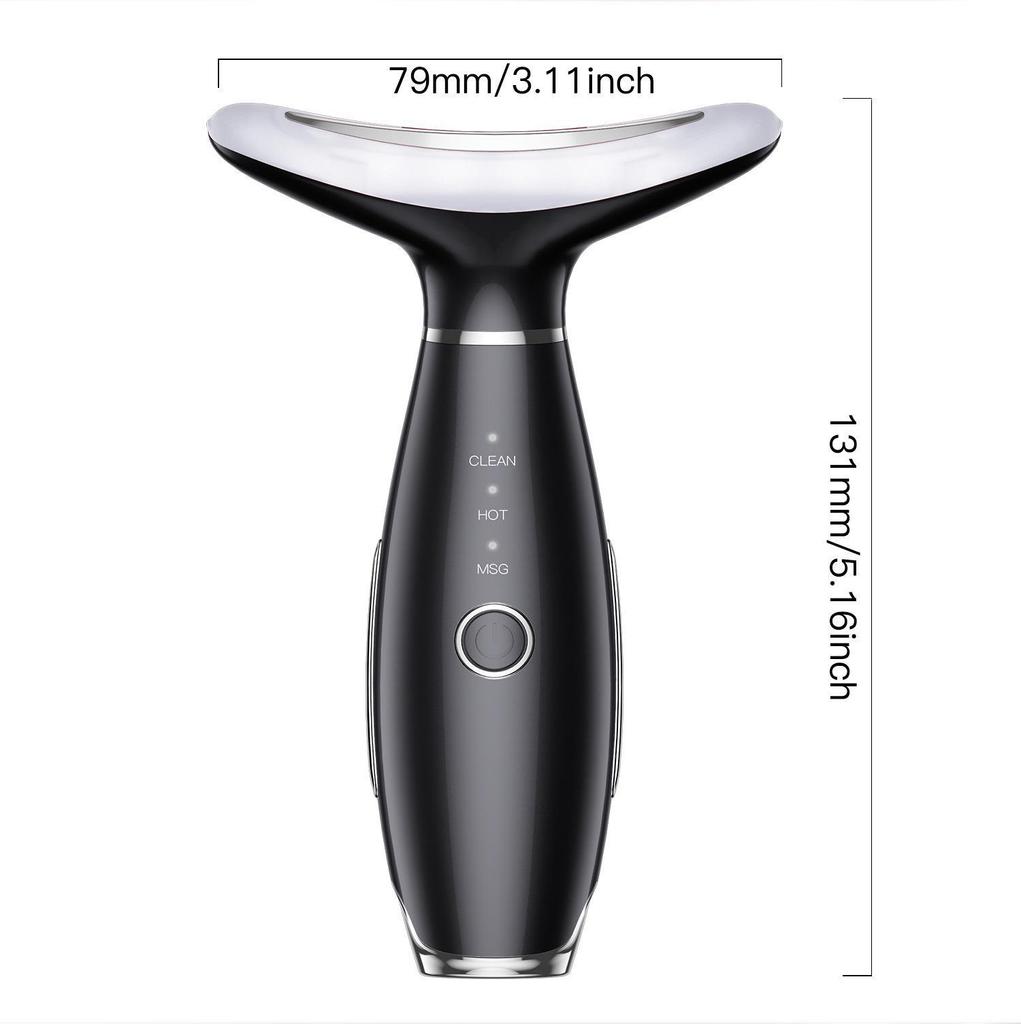 Массажер для шеи с цветной подсветкой: Микротоковое косметическое устройство для уменьшения морщин на шее и омоложения