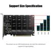 M.2 NVMe SSD в PCIE X16M Key Hard Drive Converter Reader 4-портовый адаптер-преобразователь 4 X 32 Гбит/с Адаптер расширения массива Материнская плата