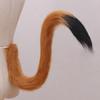Cosplay Fake Cat Tail Soft Fuzzy Plush Contrast Color with Metal Pin Fixed Performance Club Dance Paty Costumes Prop Artificial Tail