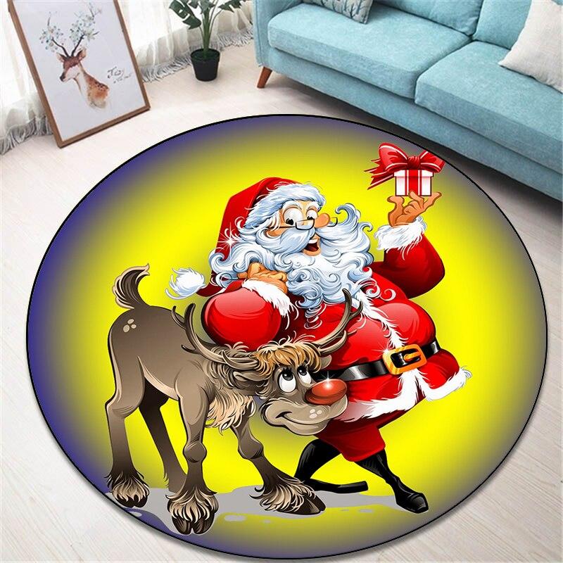 Новинка 2022 года, Рождественский круглый ковер, напольный коврик для гостиной, ковер из полиэстера, стул для киберспорта, круглый коврик, Прямая поставка, подарок ребенку