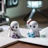 Yousheng 1/2Pcs Halloween Ghost Figurine Mini Cartoon Ghost Statue PVC Sculpture Miniature Ghost Ornament Home Office Desktop Decoration