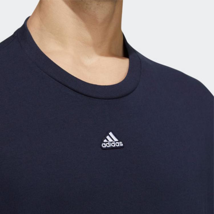 Adidas T Shirts Men's Blue Crew Neck Moderate Straight Fit HS4381