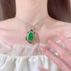 Ювелирные изделия тыква зеленый халцедон белый халцедон ожерелье кулон новый китайский ретро национальный стиль ожерелье безопасная тыква