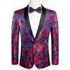 Men's Floral Dress Suit Luxury Embroidered Wedding Blazer Dinner Tuxedo Jacket