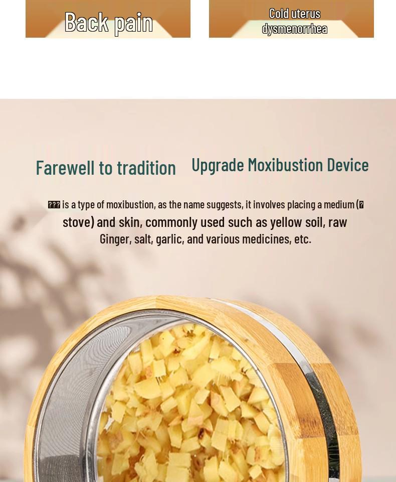 Портативная имбирная мокса-коробка с крышкой, бамбуковое устройство с мокса-шерстью для домашней терапии