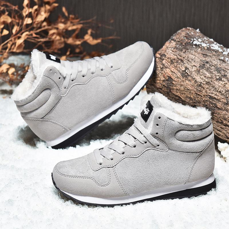 Men Boots Waterproof Winter Boots Men Lightweight Hight Top Leather Shoes Plus 48 No Slip Warm Snow Boots Plush Women Footwear