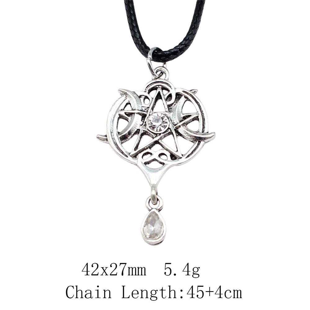 Birthday Gifts Choker Sun Moon Pentagram Necklace Leather Chain 45cm Art Supplies Neck Pendants