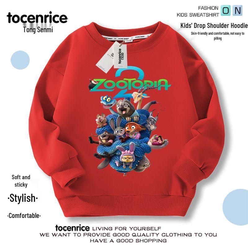 Zootopia 2 Kids' Hoodie: Nick Wilde & Judy Hopps, Autumn/Winter Long Sleeve Base Layer for Boys & Girls, Sizes 8.