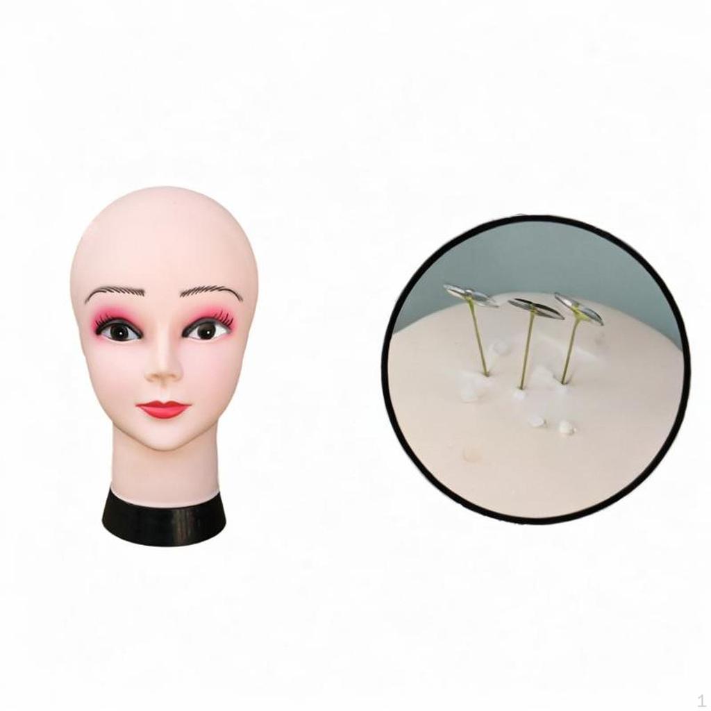 Bald Female Mannequin Head,Cosmetology Lightweight Beauty with Makeup Wig Holder Display Model