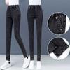 Black Stretch Jeans Women Spring Autumn Fashion Side Button Elastic High Waist Skinny Jeans Woman Casual Slim Denim Pencil Pants