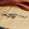 Creative Pure Brass Crocodiles Scary Statue Animal Model Figurine Home Decor Decoration Accessories Halloween Decor Ornament
