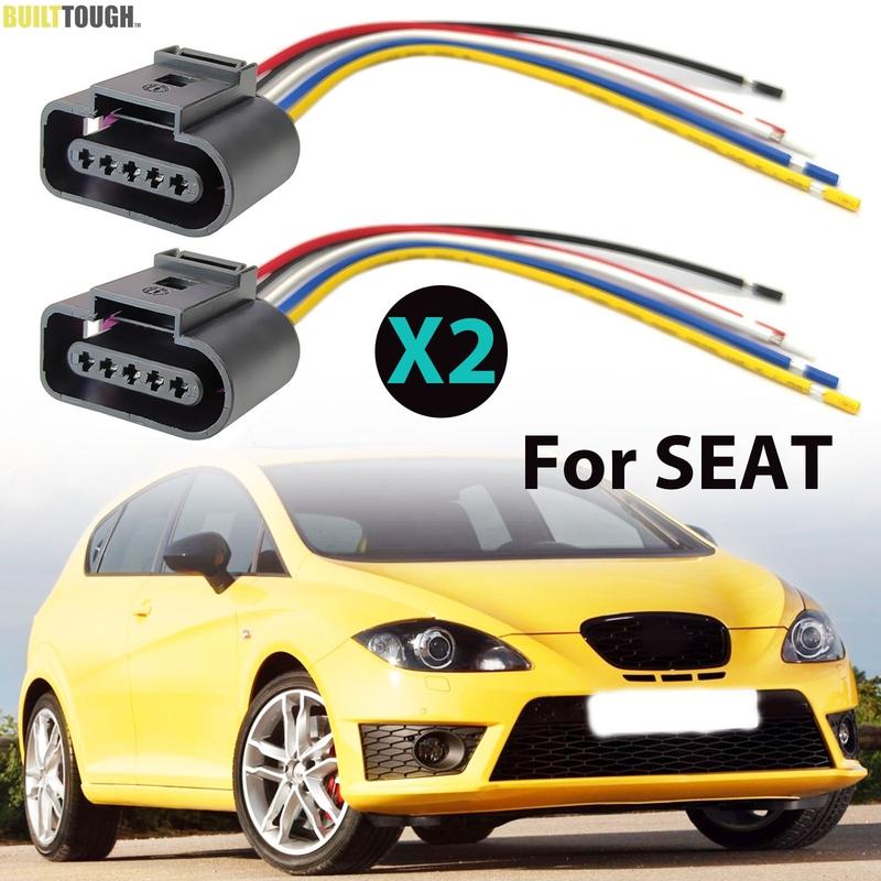 2x Разъем датчика массового расхода воздуха (MAF) для SEAT ALTEA EXEO LEON TOLEDO SKODA OCTAVIA, 5-контактный штекер, Комплект для ремонта проводки 1J0973705
