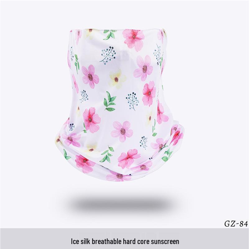 Ice Silk Ear-Hanging Face Mask - Breathable Sunshade & Neck Gaiter for Cycling & Sports