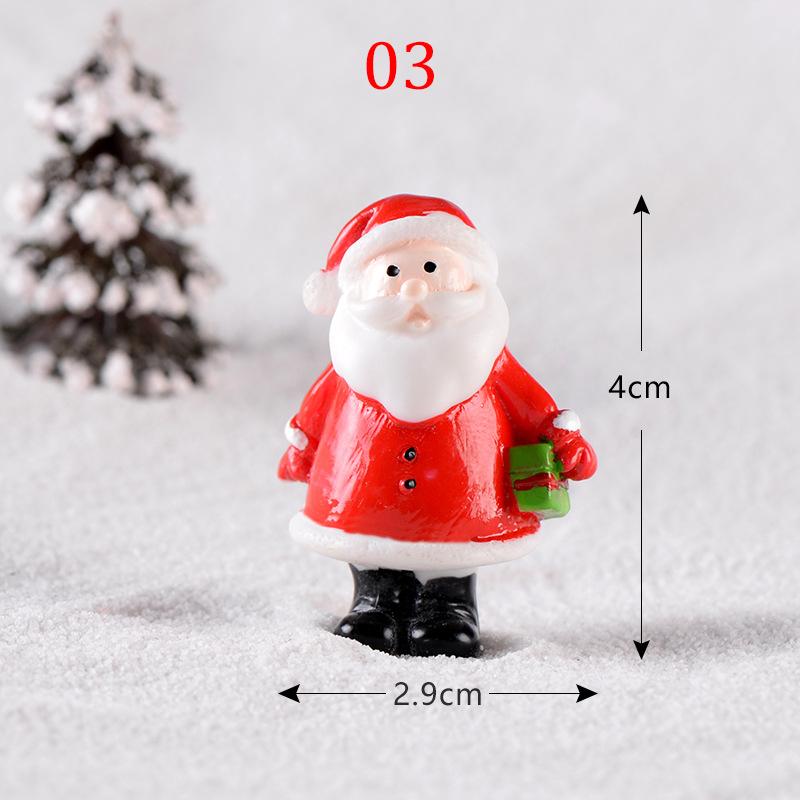 1PC Gifts Santa Claus Miniatures Christmas Tree Resin Figurines Snowman Fairy Garden Decor