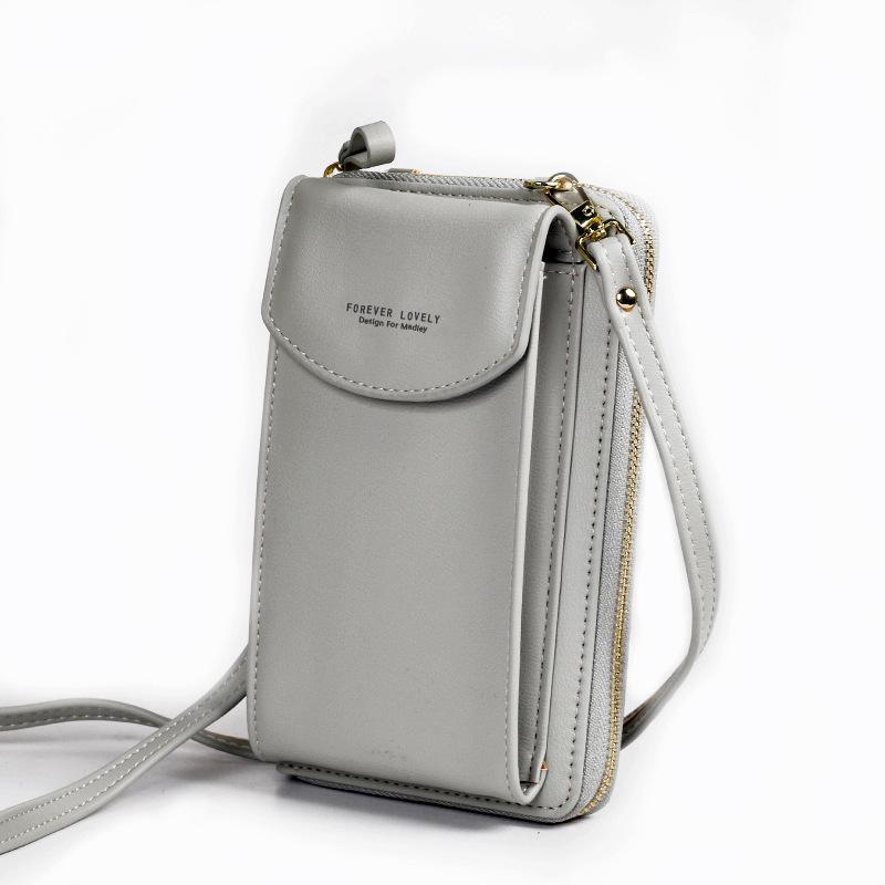 Women Crossbody Phone Bag Small Shoulder Purse Clutch Leather Zipper Handbag Card Holder