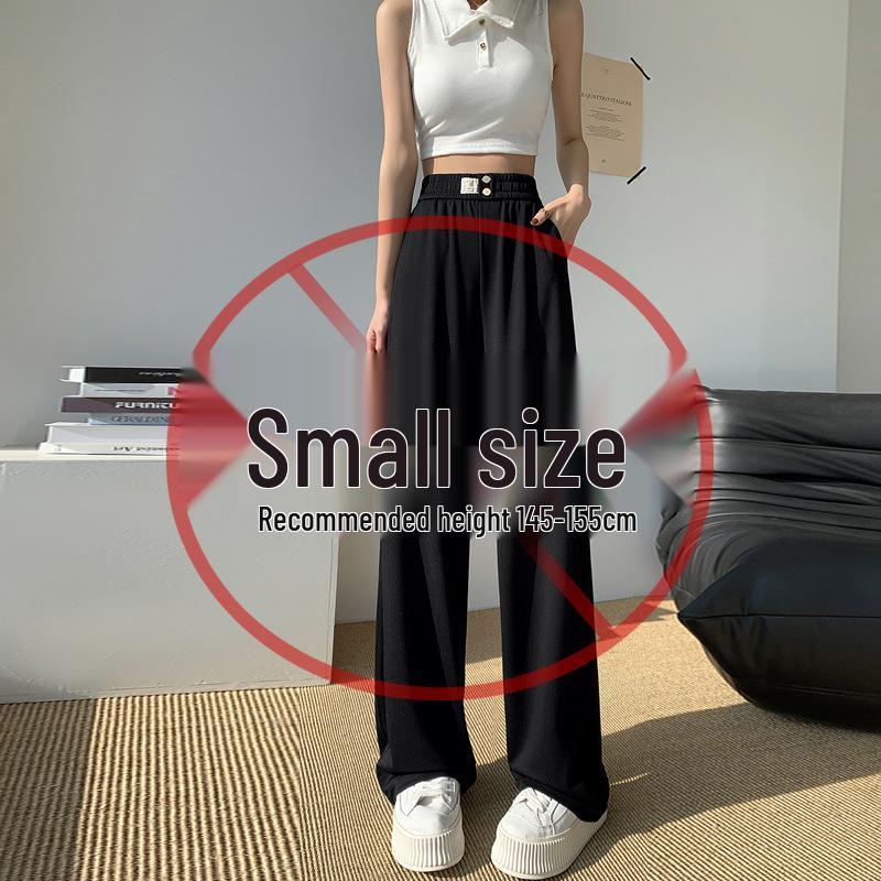 Женские брюки с высокой посадкой из черного ледяного шелка - Зауженные к низу, Маленький размер, Коллекция Лето 2025