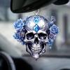 Auto Rearview Mirror Ornament Halloween Horror Skull Pendant Easy To Hang Realistic Shape Car Charm Bag Keychain Decoration