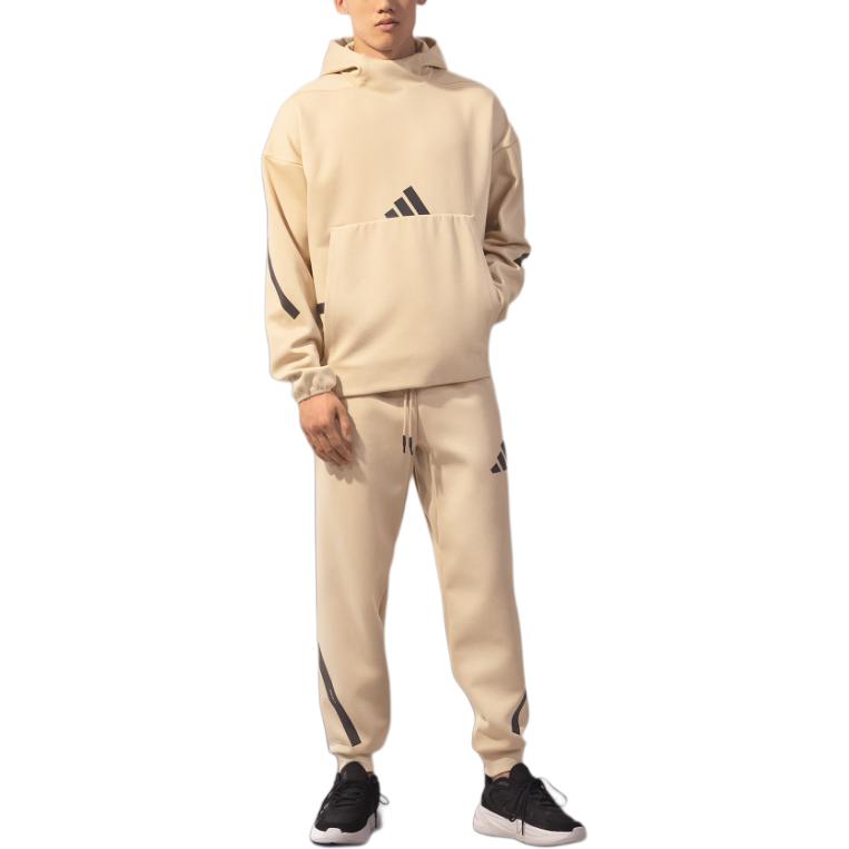 Adidas Z.N.E. Healing Series FW24 Sports Casual Hooded Long Sleeve Sweatshirt Men Sweatshirt Light-Brown JJ4894