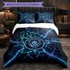 Manchester City Pattern 3 Pieces Bedding Set Soft Microfiber Duvet Cover with Pillow Cases for Bedroom