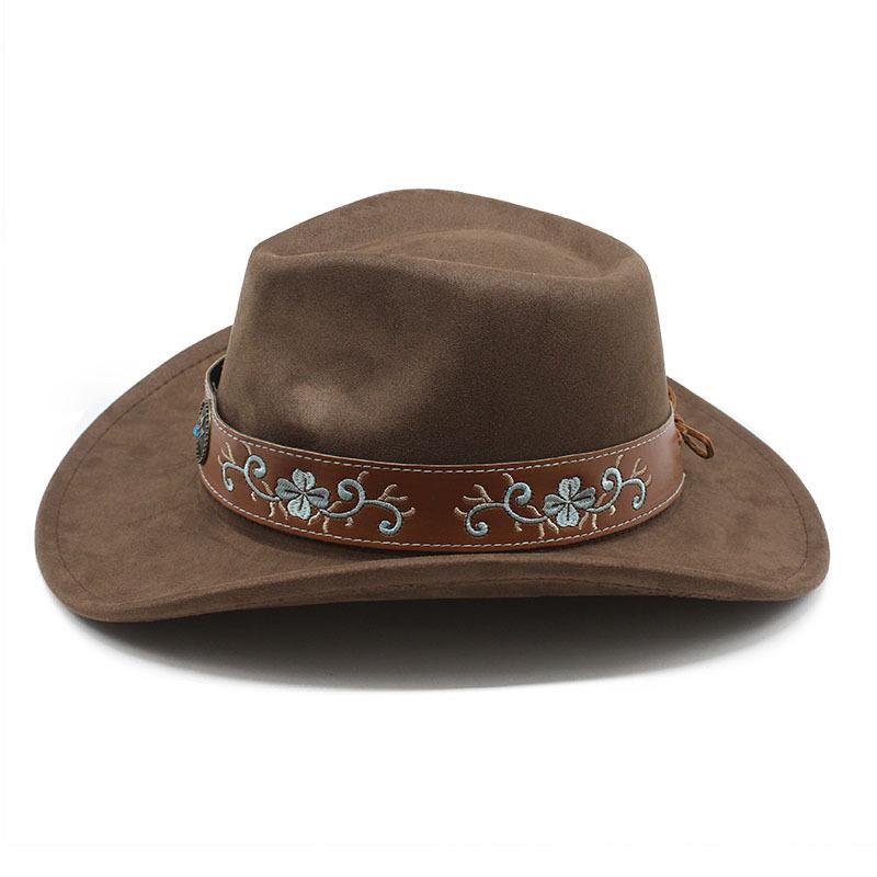Autumn And Winter Suede Top Hat Minority Style Fashion Hat Men And Women Couple Hat Western Cowboy Jazz